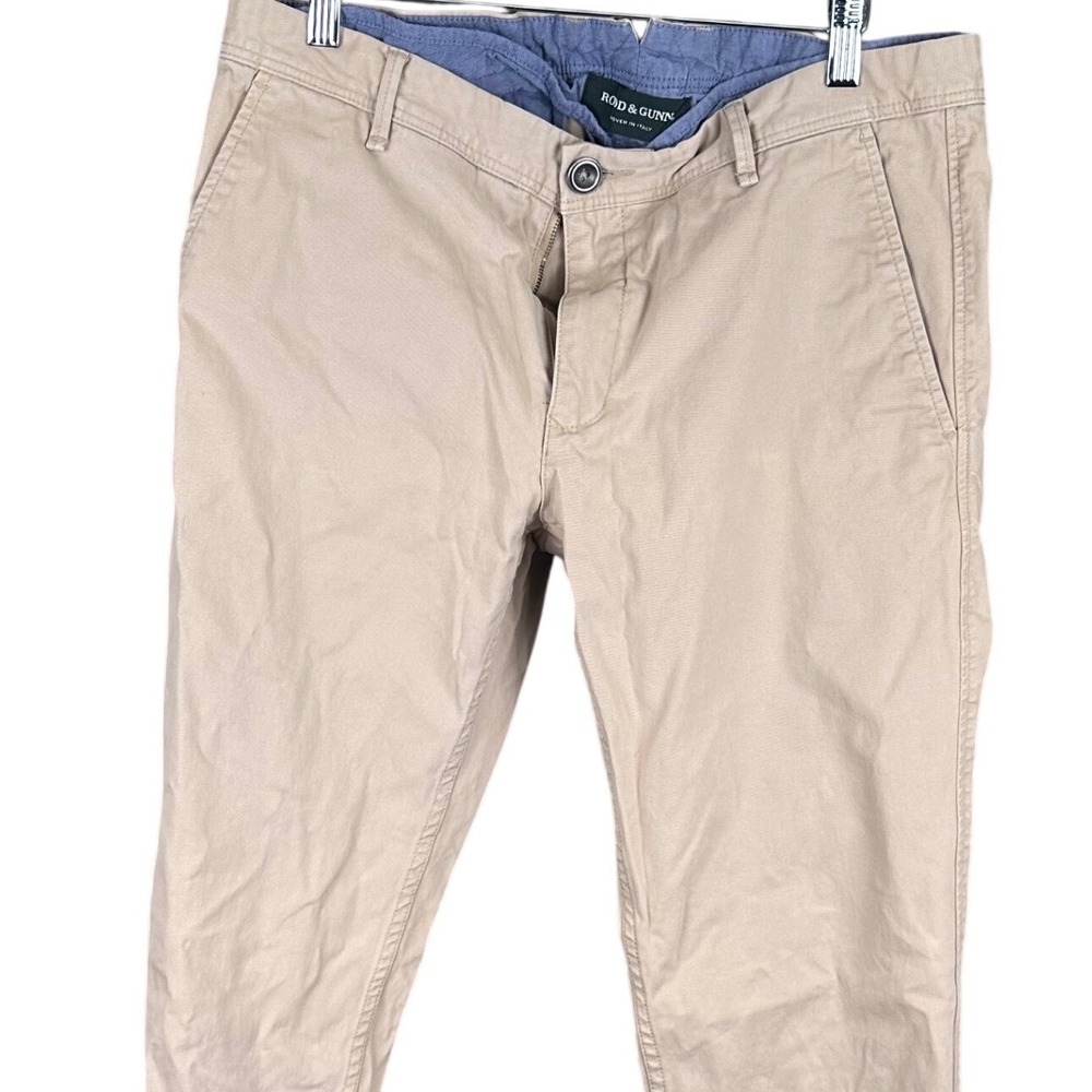 Rod & Gunn Custom Fit Chino Pants Tan Khaki Stretch Cotton Trousers Mens 34L